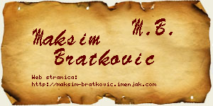 Maksim Bratković vizit kartica